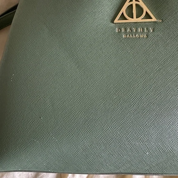 Loungefly Green Crossbody Bag with Deathly Hallows Emblem - Picture 7 of 9
